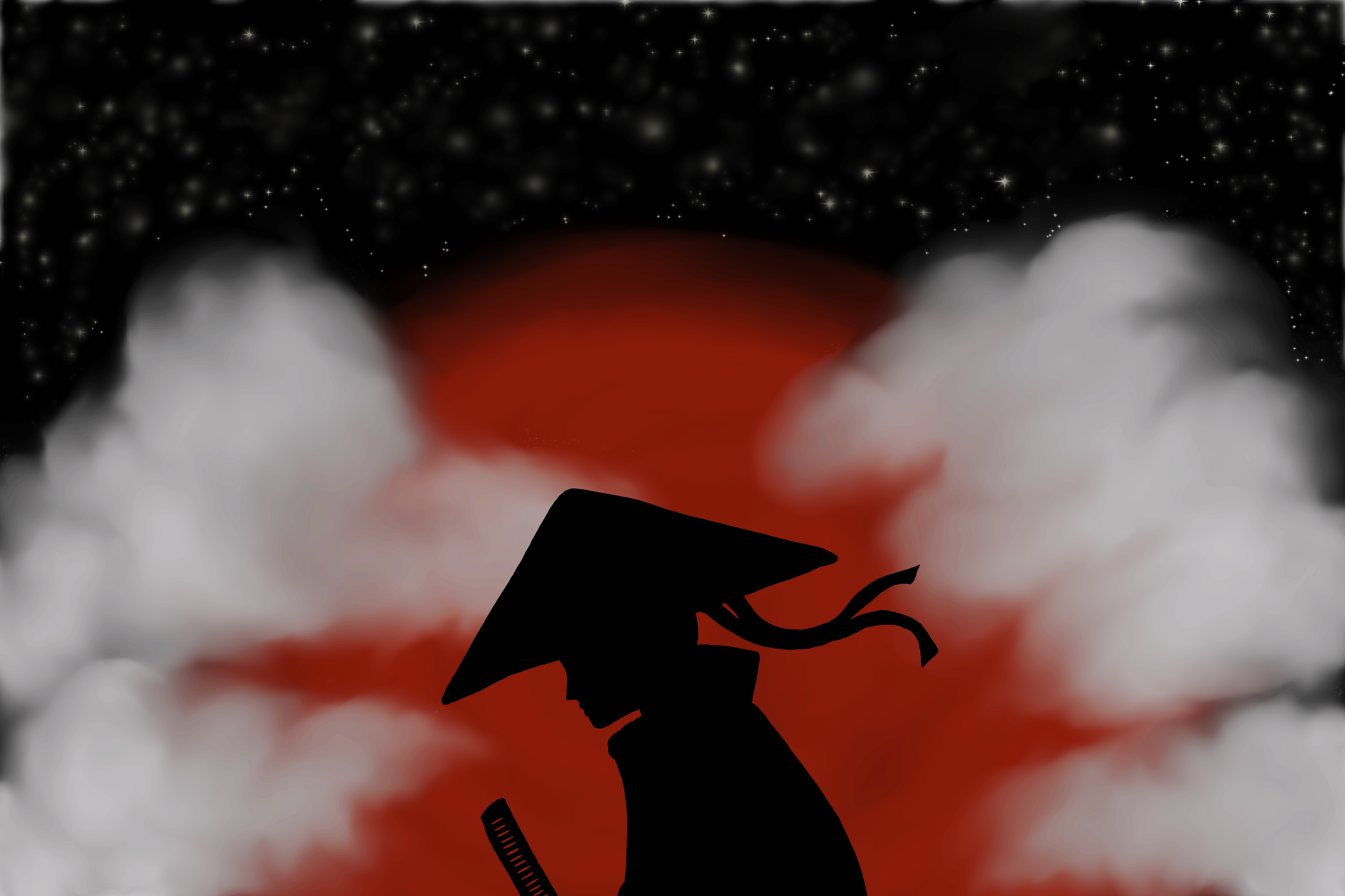 Graduation Smoke Silhouette